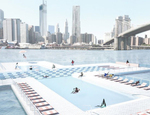 Una piscina flotante en el East River de Nueva York