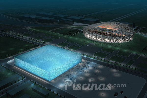 Estadio circular y Water Cube. Fuente: Chrissboss