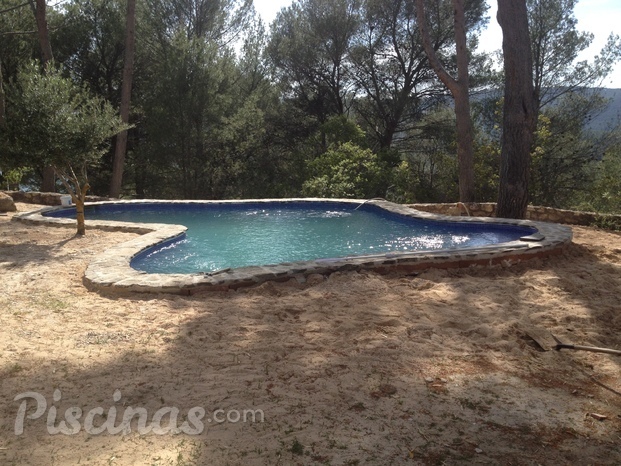 Piscina forma irregular modelo rústico