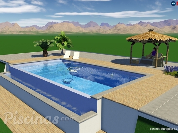 Diseño en 3D de piscina Infinity