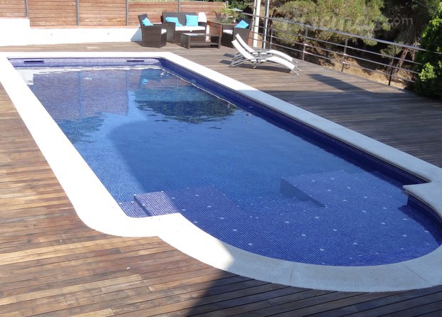 Piscina con playa y Jacuzzi integrado