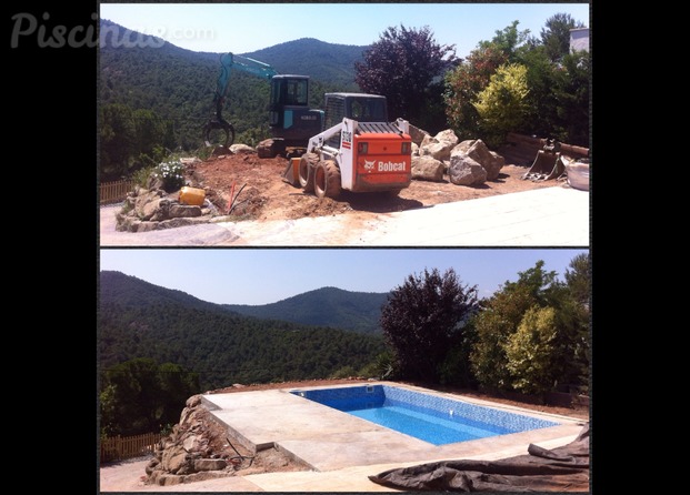 Excavación del vaso de la piscina.